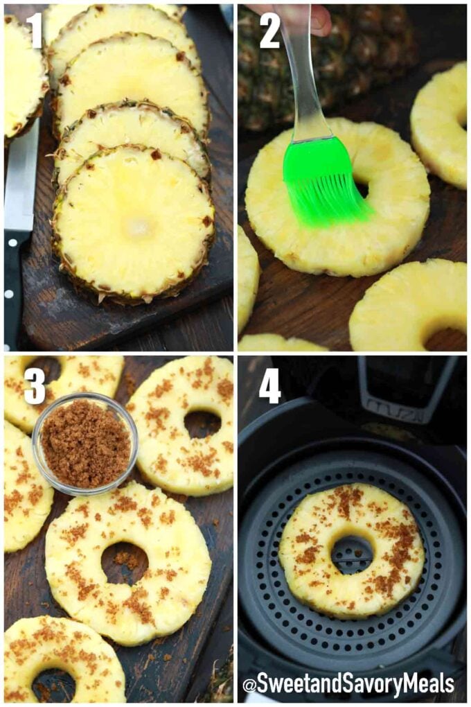 steps how to make air fried pineapple
