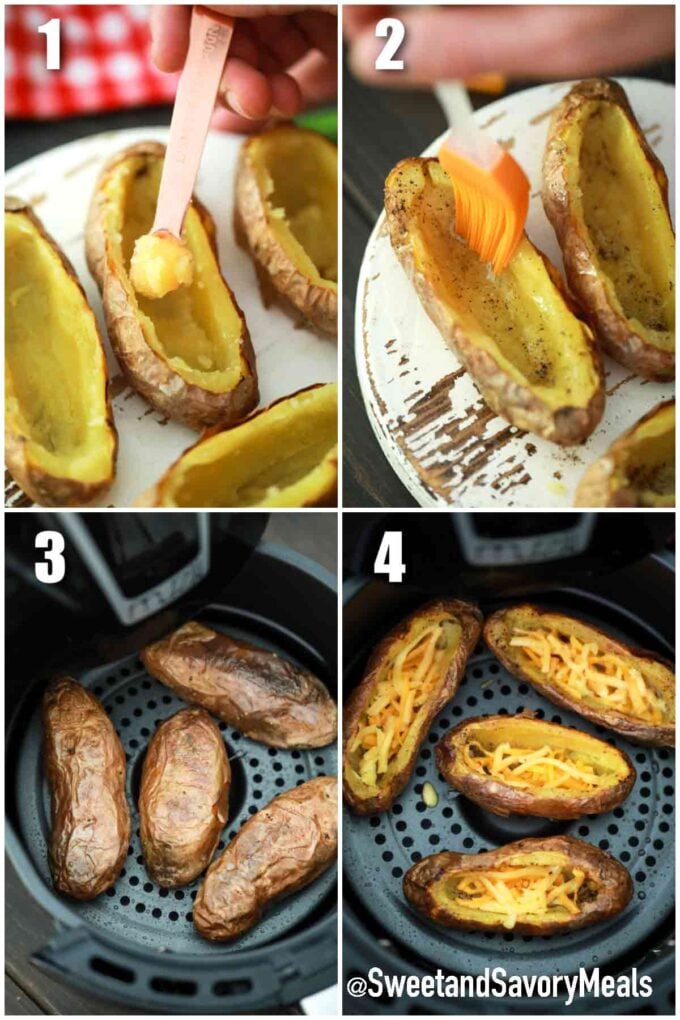 steps how to make air fryer twice baked potatoes