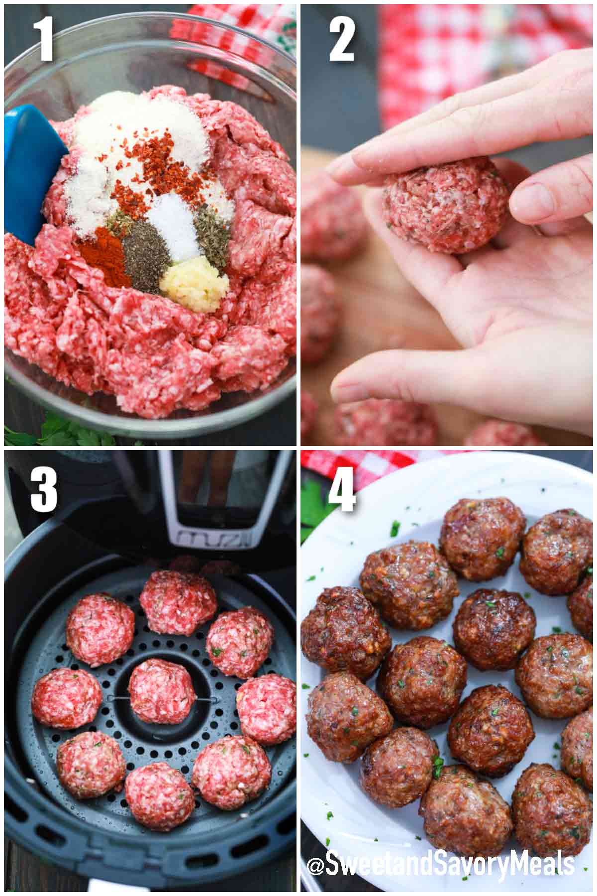 Juicy Air Fryer Turkey Meatballs Sweet and Savory Meals