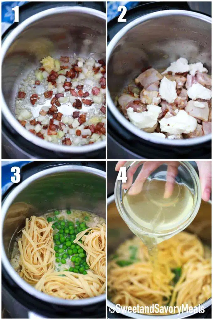 steps how to make instant pot bacon ranch chicken casserole