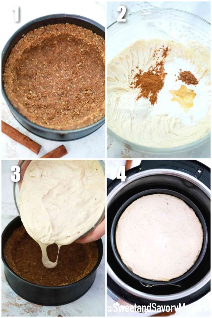 steps how to make instant pot pecan cheesecake