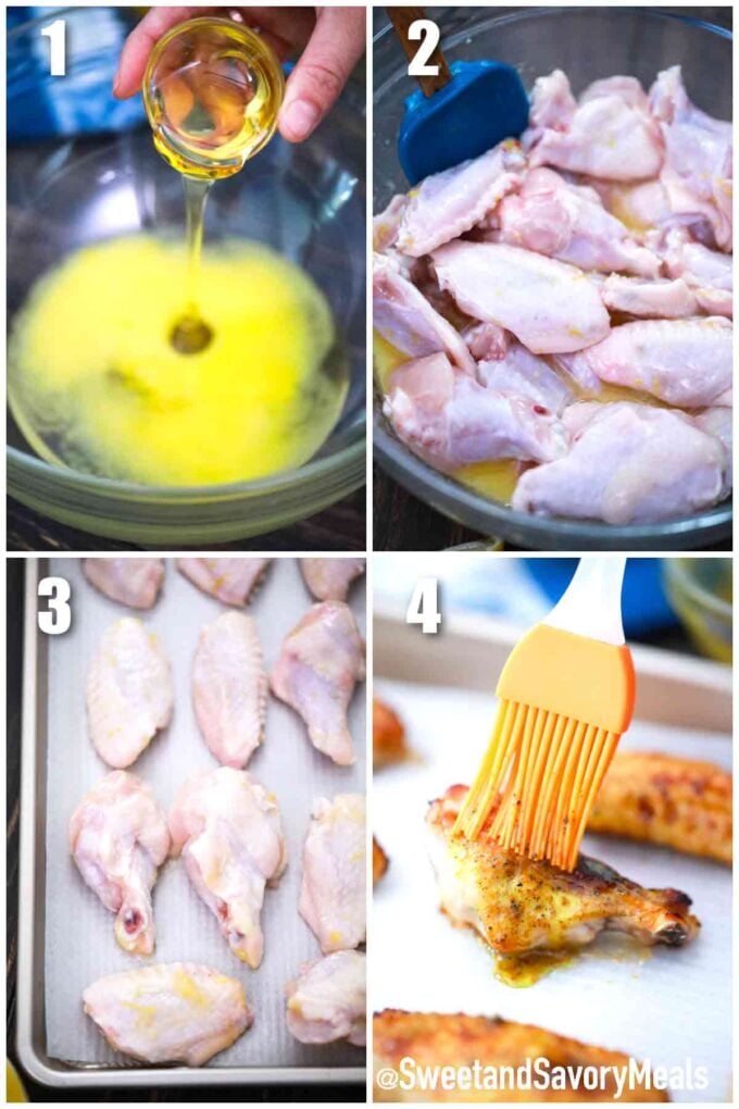 steps how to make baked lemon pepper wings
