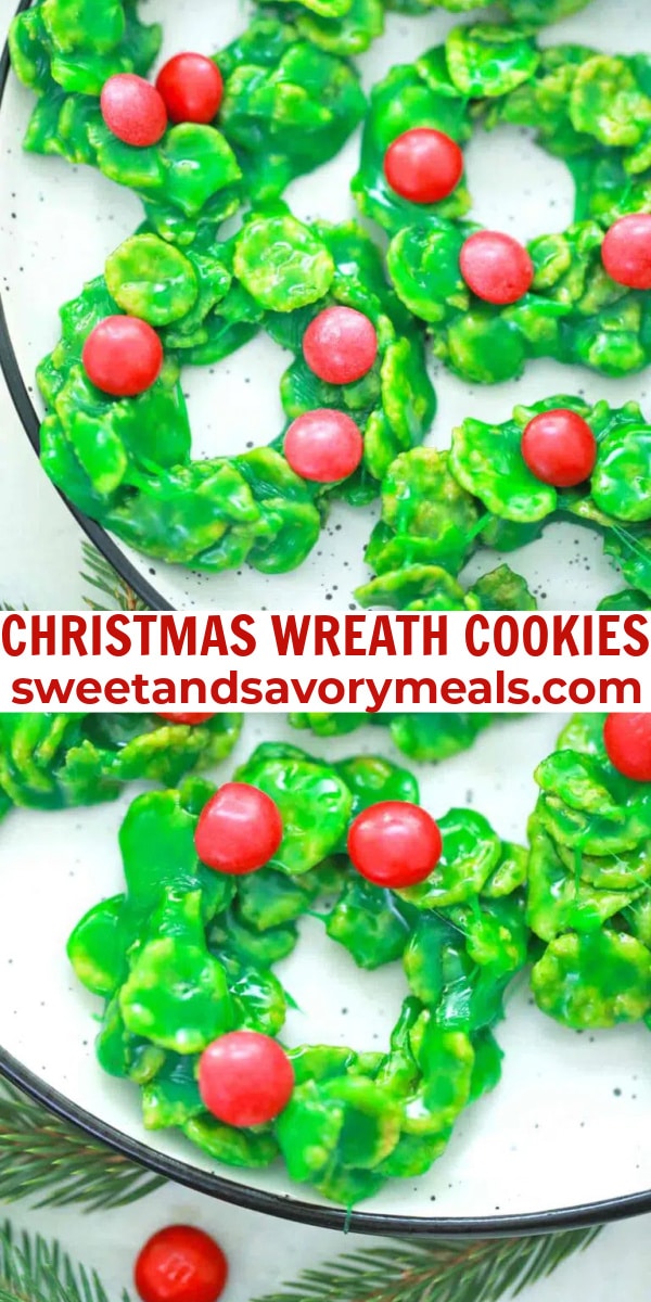 easy christmas wreath cookies pin