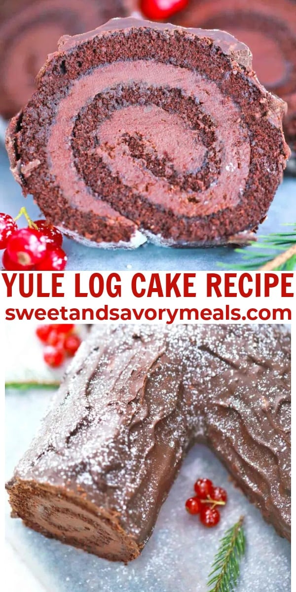 easy yule log cake pin