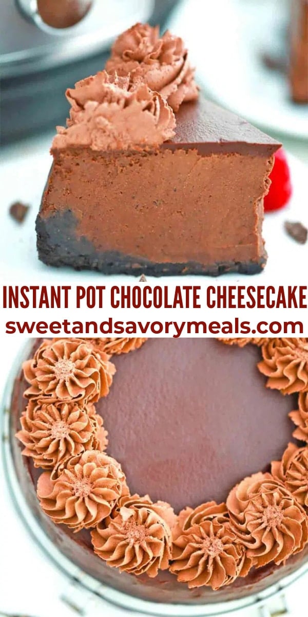 easy instant pot chocolate cheesecake pin