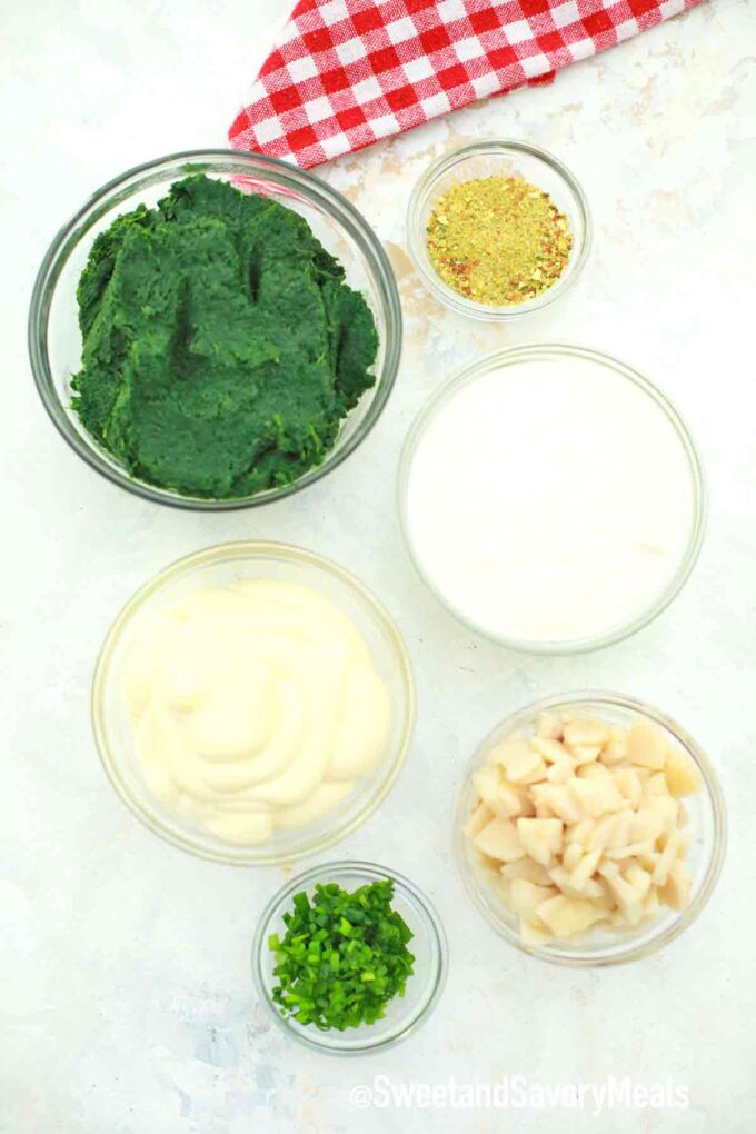 ingredients in bowls on a white table