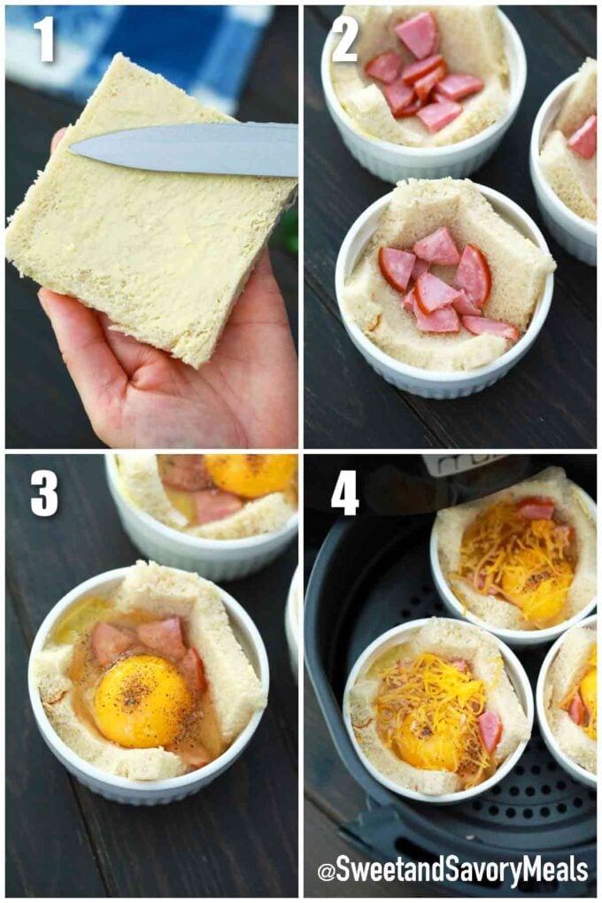steps how to make air fried egg cups