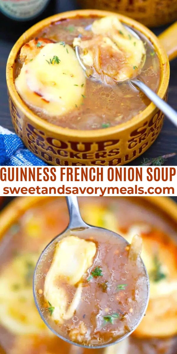 easy guinness french onion soup pin