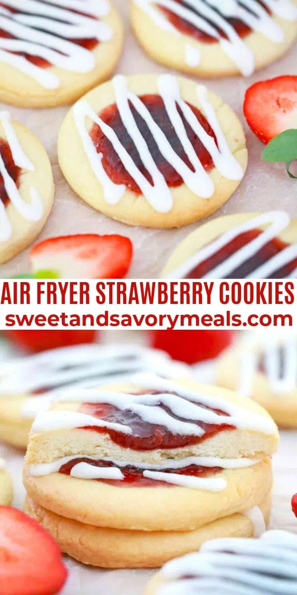 easy air fryer strawberry cookies pin