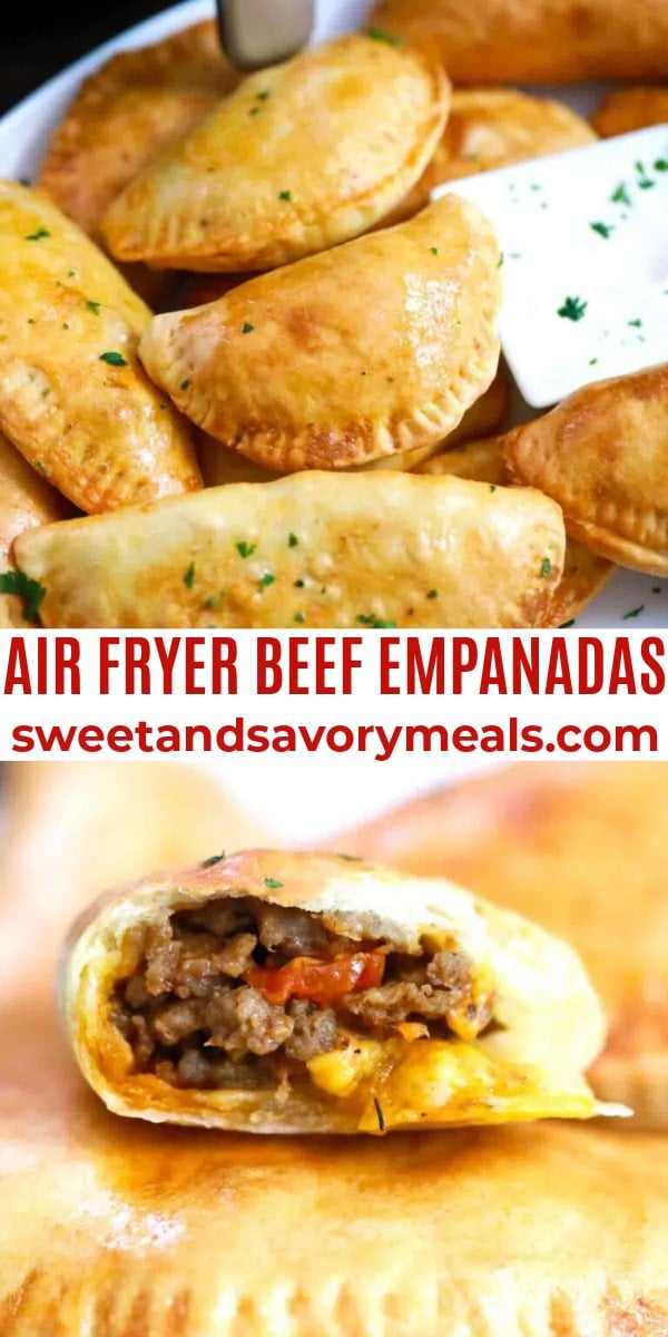 easy air fryer beef empanadas pin