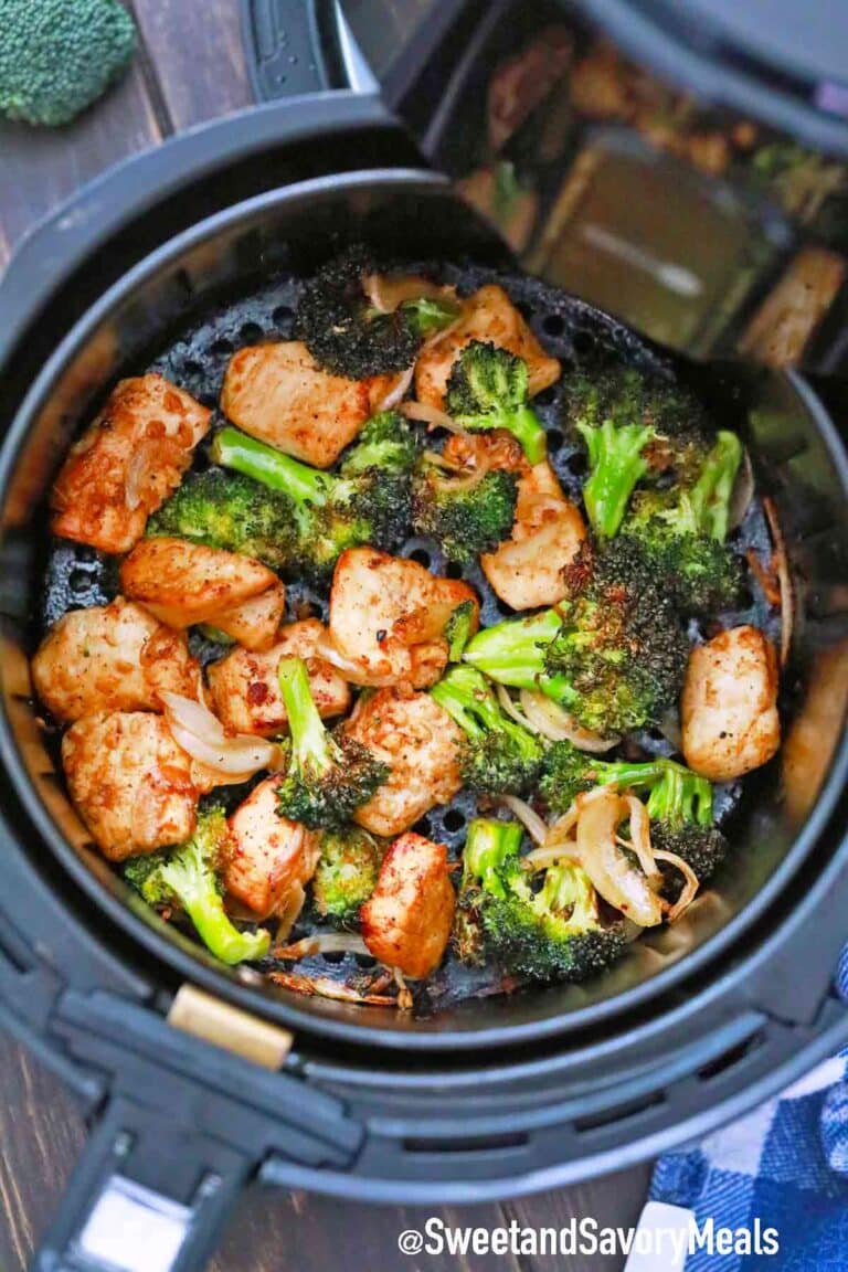 air fried chicken and broccoli