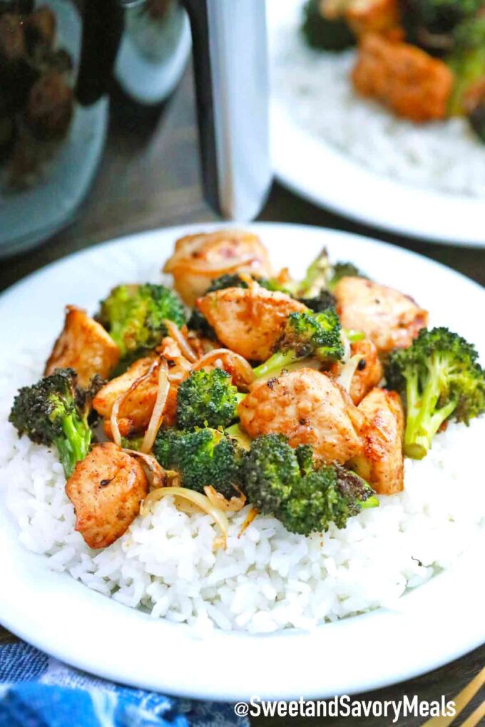 chicken and broccoli over rice
