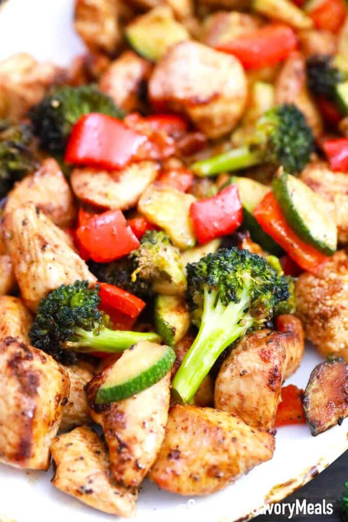 crispy chicken and veggies