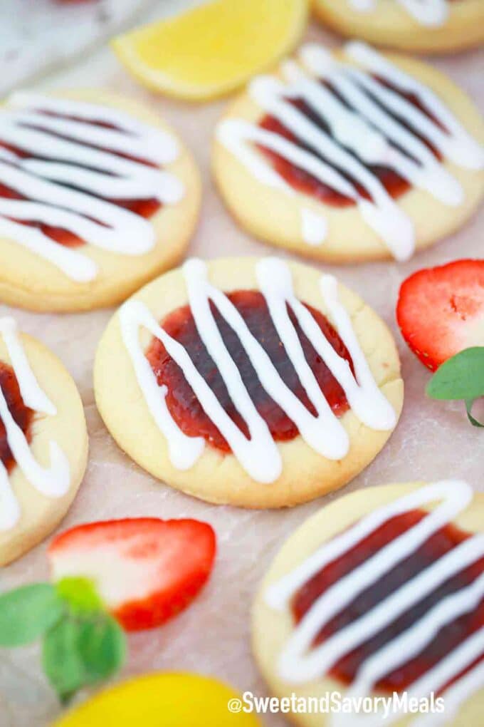 strawberry thumbprint cookies