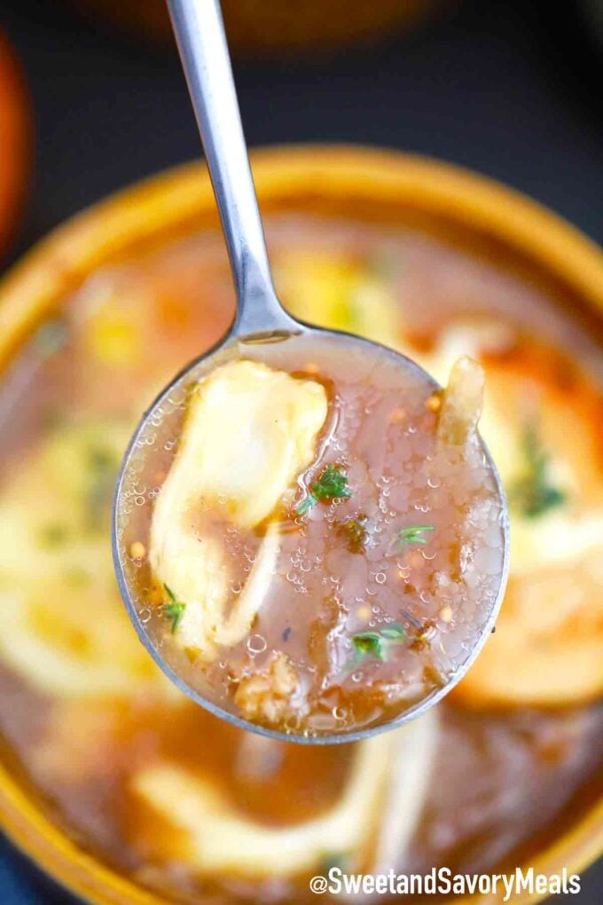 spoonful of French onion soup