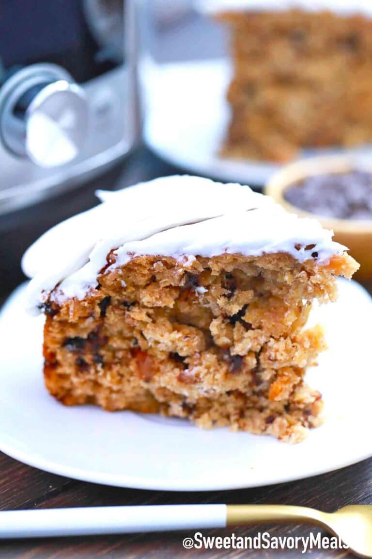 slice of glazed baked oatmeal on a plate