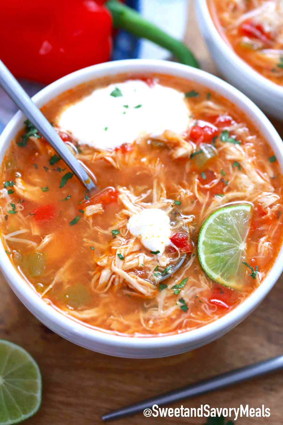 Instant Pot Chicken Fajita Soup Recipe Sweet and Savory Meals