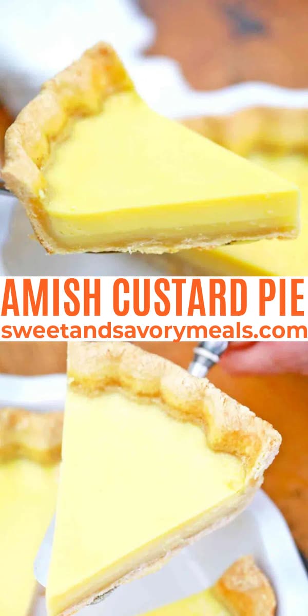 easy amish custard pie pin