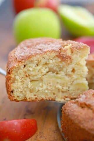 a slice of apple cake