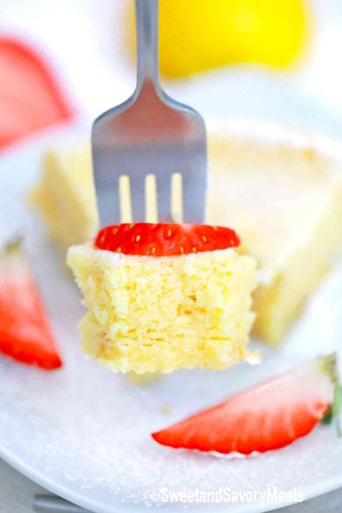a bite of Japanese cheesecake