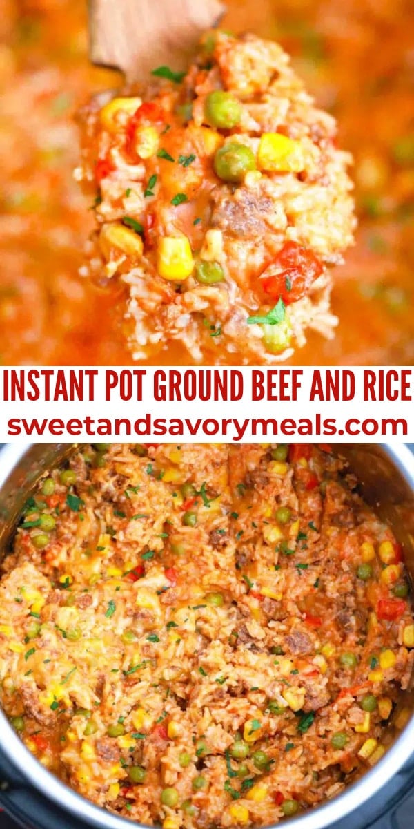 easy instant pot ground beef and rice pin