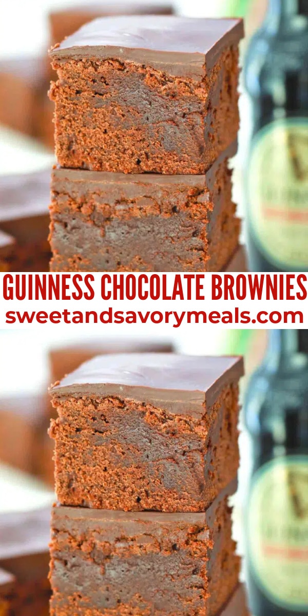 easy guinness chocolate brownies pin