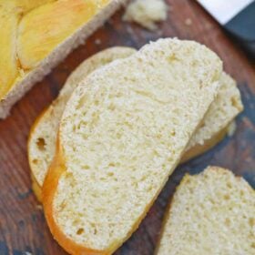 sliced challah bread