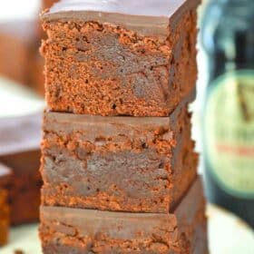stack of chocolaty brownies