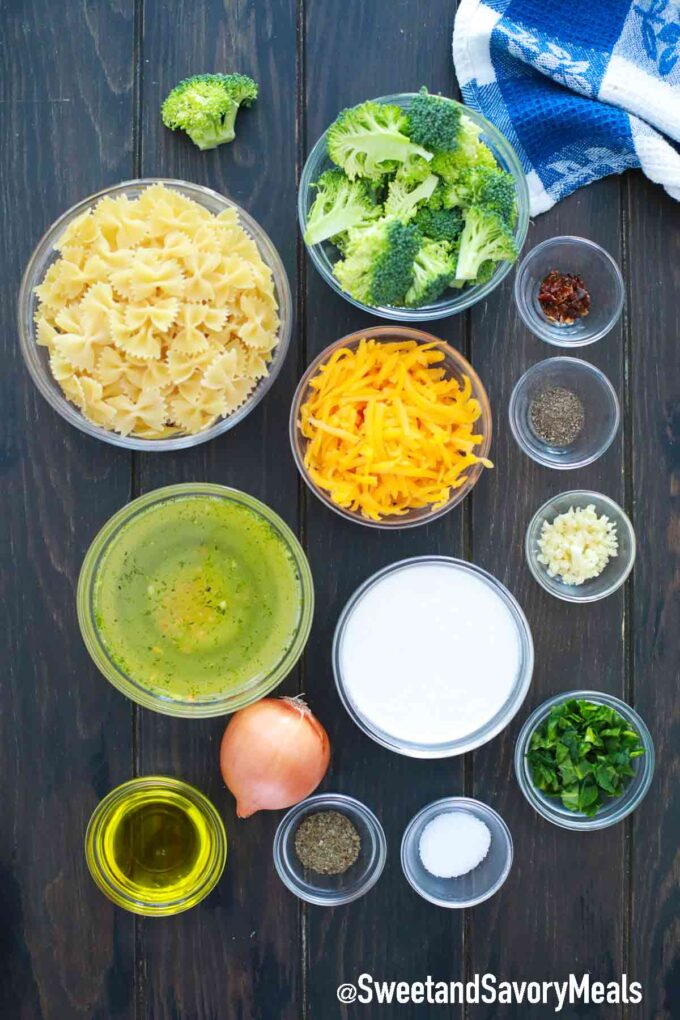 ingredients in bowls on a wooden table