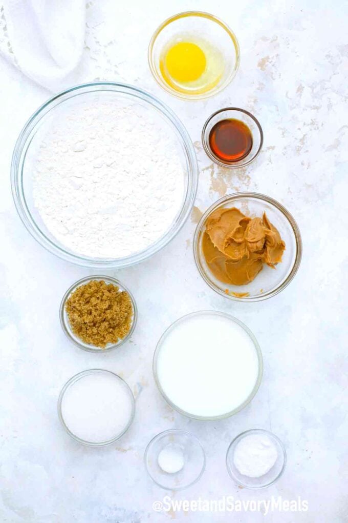 ingredients in bowls on a white table