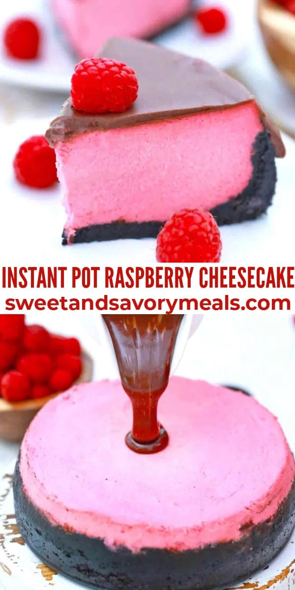 easy instant pot raspberry cheesecake pin