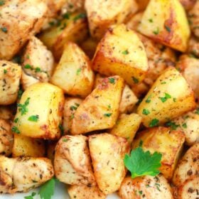 crispy chicken and potatoes