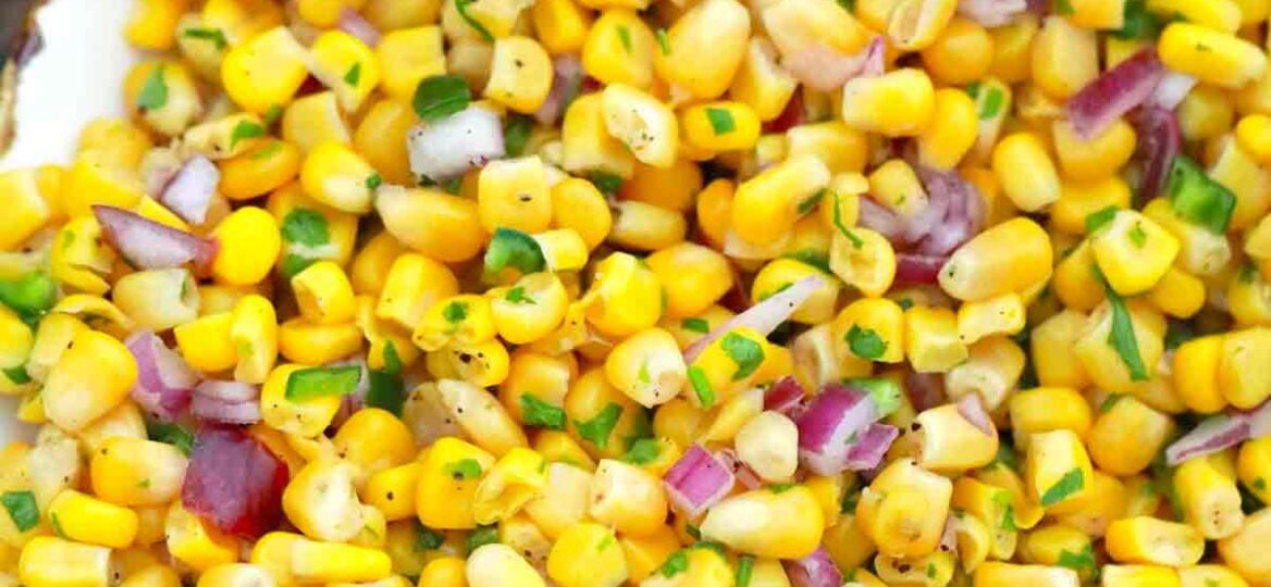 chipotle corn salsa on a serving plate