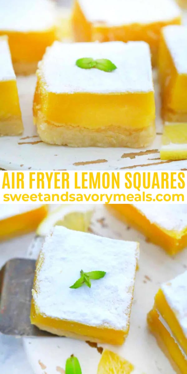 easy air fryer lemon squares pin