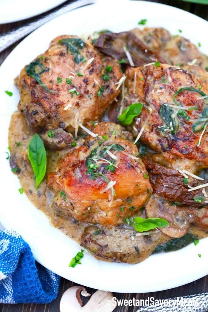 instant pot tuscan chicken with chicken thighs