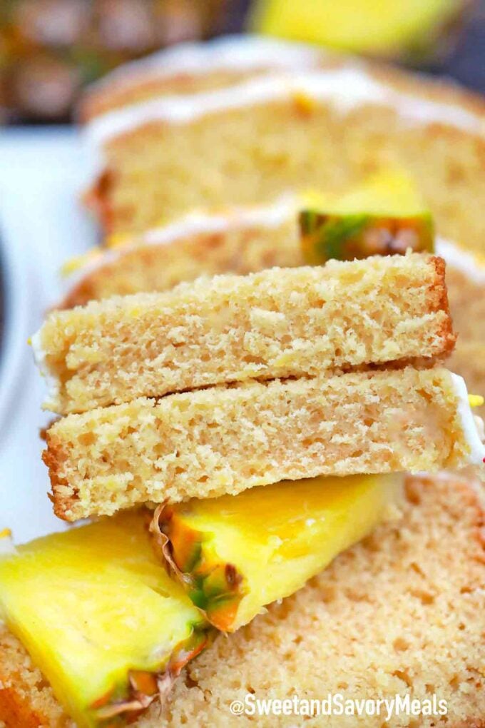 pineapple bread slices with fresh pineapple