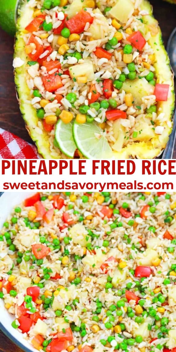 easy pineapple fried rice pin