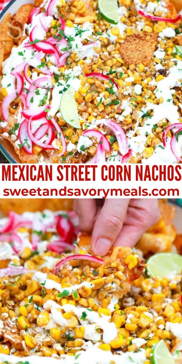 easy mexican street corn nachos pin
