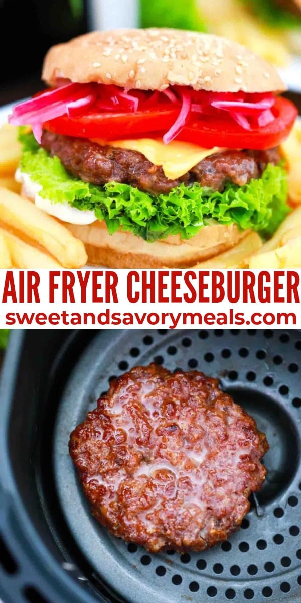 easy air fryer cheeseburger pin