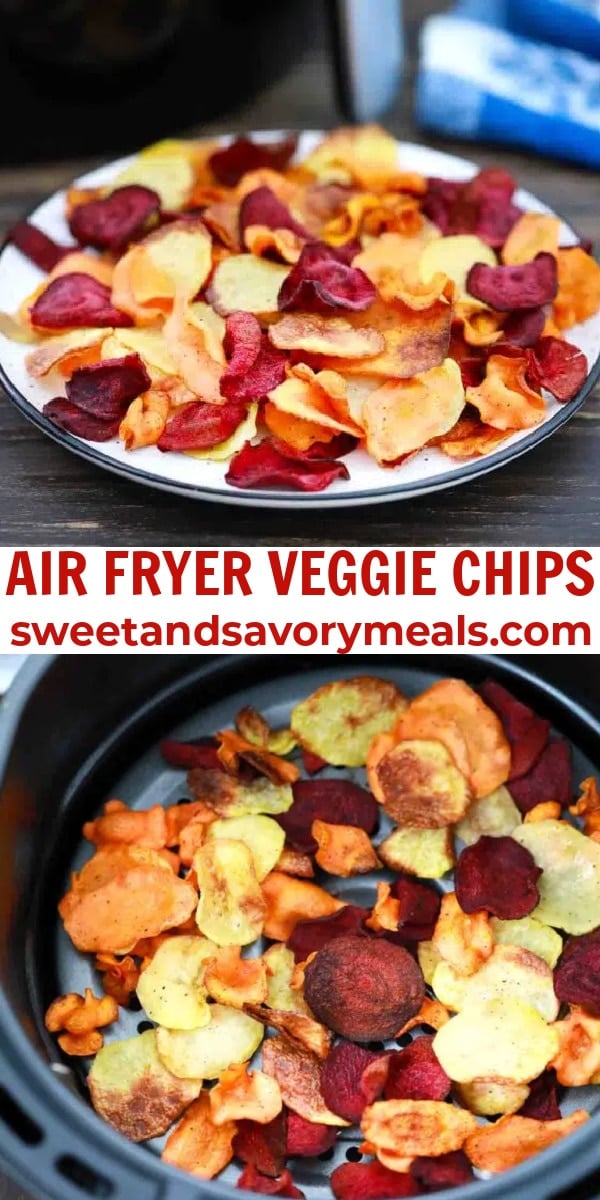 easy air fryer veggie chips pin
