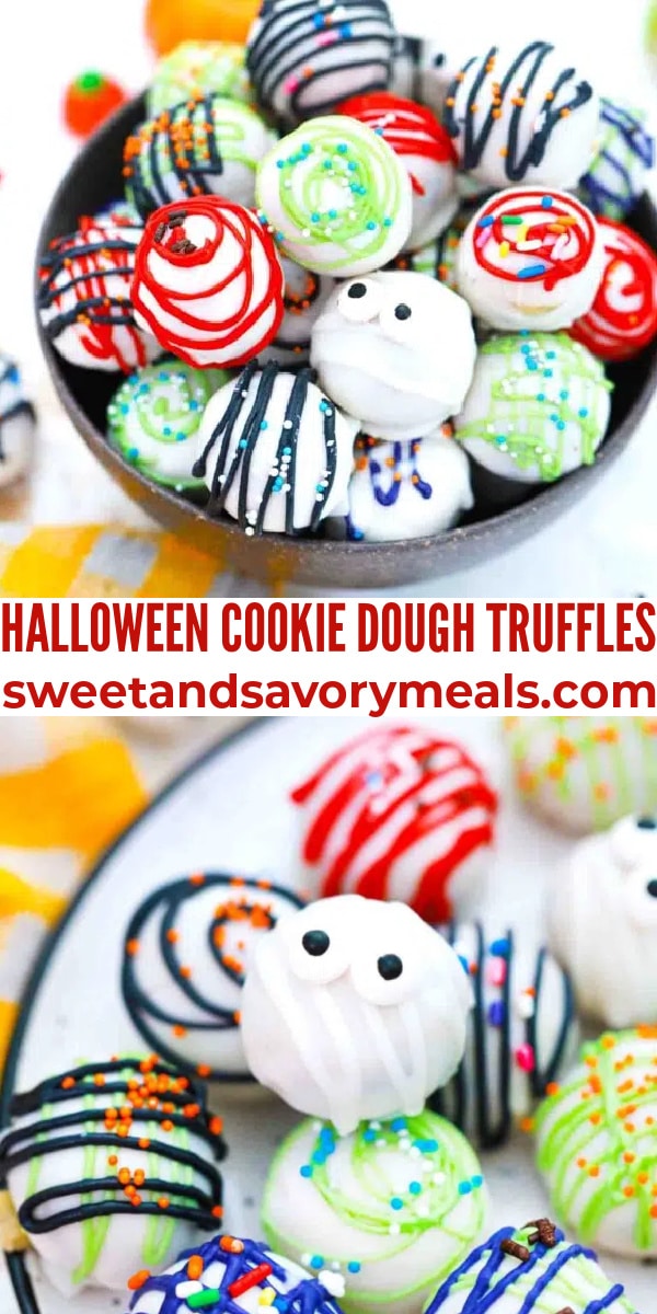 easy halloween cookie dough truffles pin