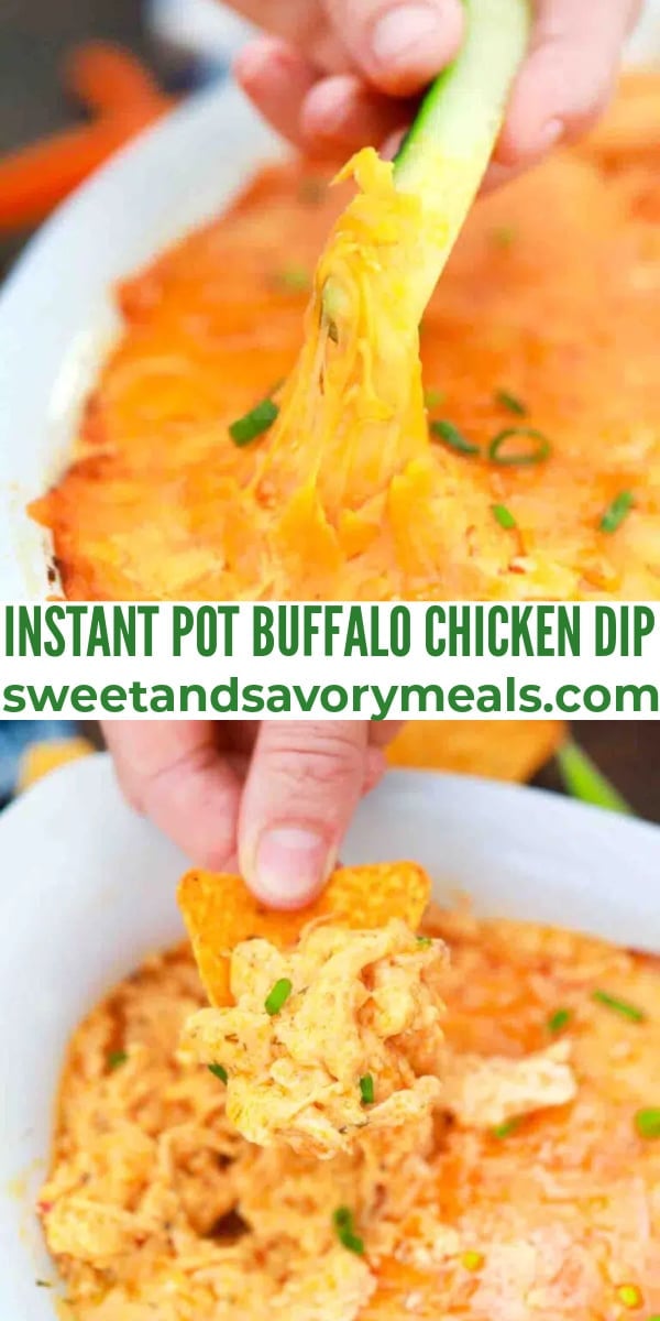 easy instant pot buffalo chicken dip pin