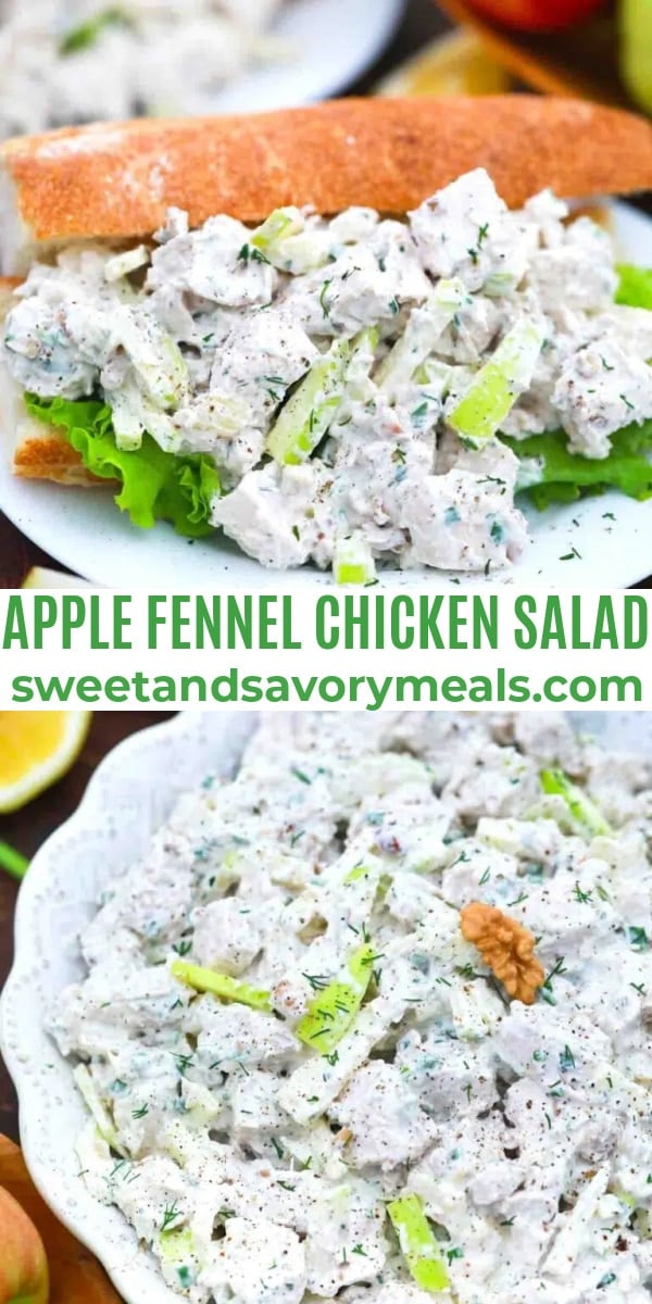 easy fennel chicken salad pin