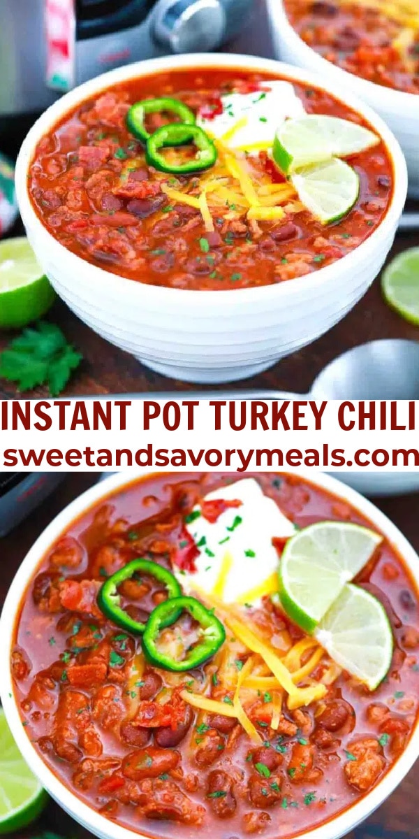 easy instant pot turkey chili pin