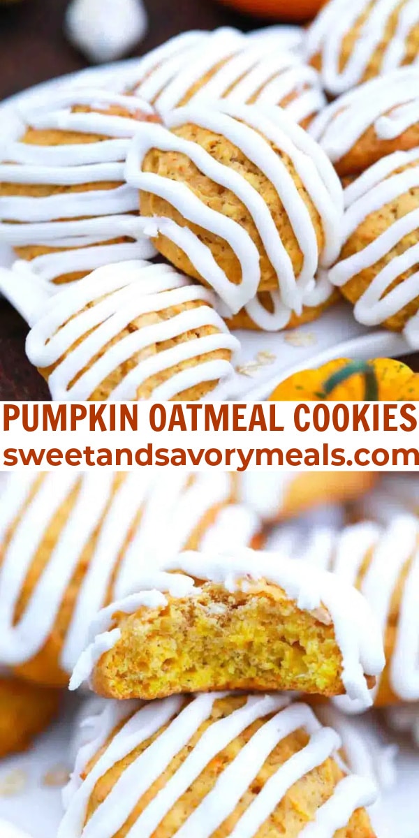 easy pumpkin oatmeal cookies pin
