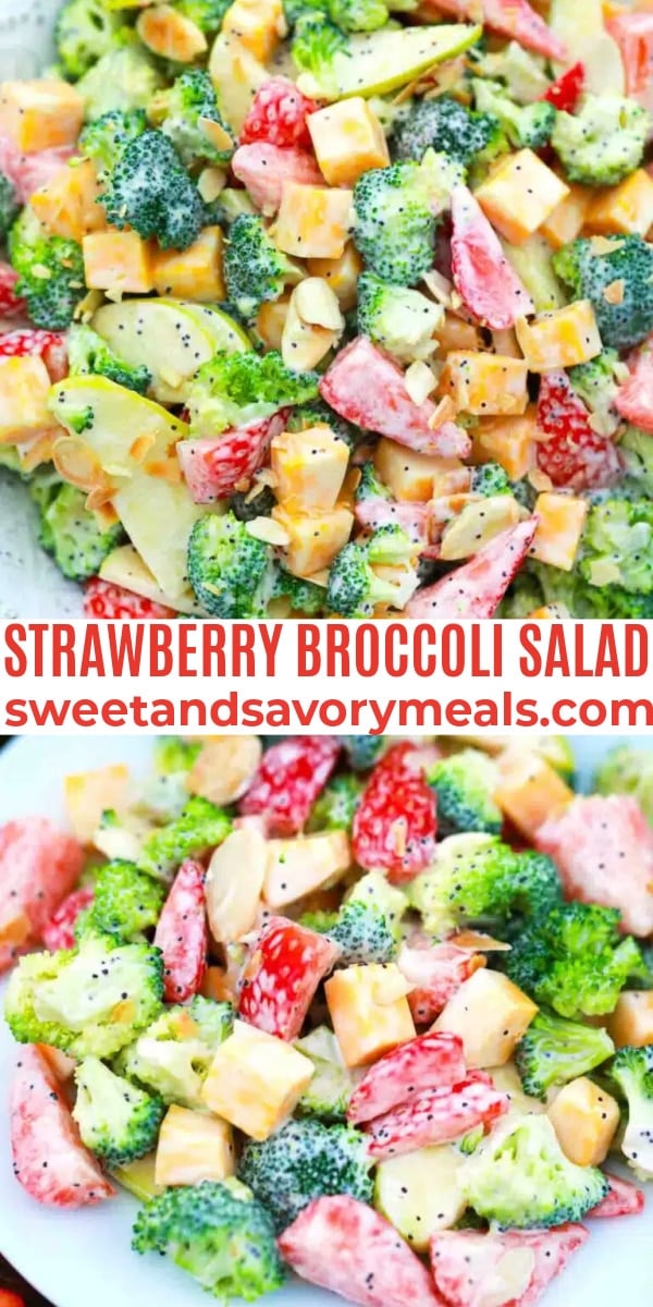 easy strawberry broccoli salad pin
