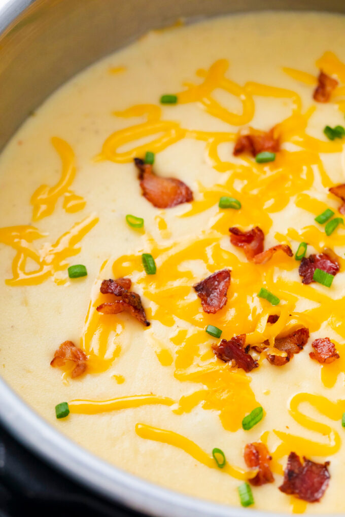 Creamy Instant Pot loaded baked potato soup.
