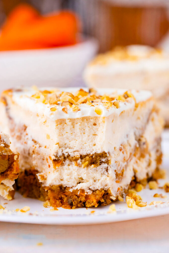 Rich and decadent carrot cake cheesecake.
