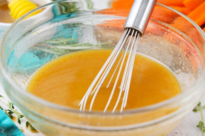 Butter and brown sugar mixture in a bowl.