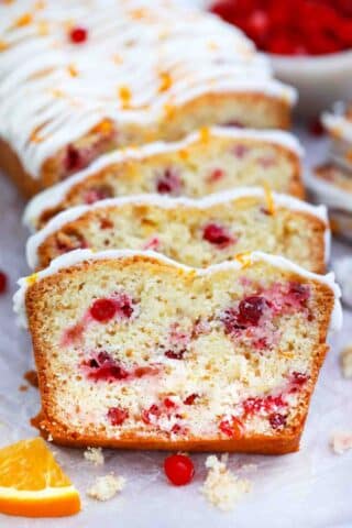 sliced cranberry orange bread